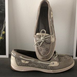 Gray Leather Sperrys